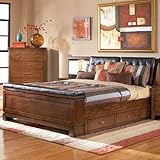 Langley Cal King Bed In Brown Oak Finish by Coaster Furniture