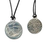 Muin, Celtic Astrology Two Sided Pewter Pendant on Cord Necklace