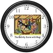 The Nativity Scene with the Magi (Three Wise Men) - Christian Theme Wall Clock by WatchBuddy Timepieces (White Frame)