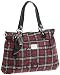 Coach Signature Poppy Tartan Glam Tote Black Multi