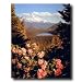 Mount Hood Lake Trees Flowers Landscape Picture Art Print
