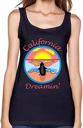 OMANED Women's A Penguin In Beach Sunset California Dreaming Tank Top