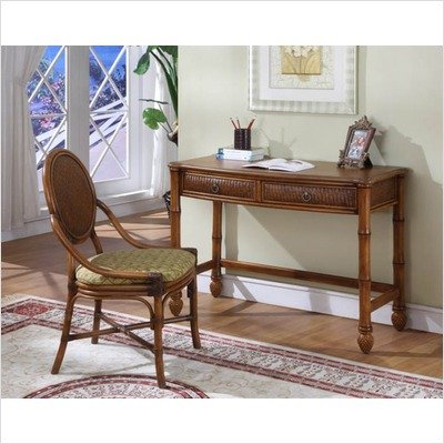 Oyster Bay Wicker Desk Chair Fabric: La Selva Paramount Summer