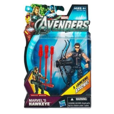 Marvel Avengers Movie 4 Inch Action Figure Marvels Hawkeye Sunglasses 3 Launching Arrows!