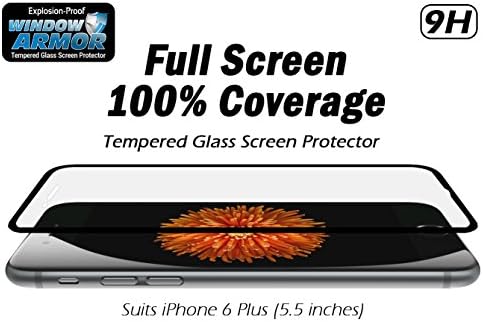 50% Off Today Only - Premium iPhone 6 Plus Screen Protector, Full Screen Tempered Glass Protector with Lifetime Warranty [HD Clear] [Scratch-Resistant] [Bubble Free] [Easy Installation] suits 5.5" iPhone 6 Plus (Black edge)