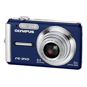 Olympus FE-340 Digital Camera - Blue (8.0MP, 5x Optical Zoom) 2.7" LCD