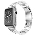 Apple Watch Band, Stainless Steel Butterfly Buckle Watch Strap (Silver - 42mm)