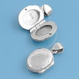 Sterling Silver - Locket Pendant - Oval - 17mm Height