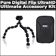 Ultimate Accessory Kit For Pure Digital Flip UltraHD Camcorder 3rd Generation FVU32120B, U32120W NEWEST MODEL Includes Slim Protective Hard Case + Gripster Flexible Tripod Ultimate Accessory Kit For Pure Digital Flip UltraHD Camcorder 3rd Generation FVU32120B, U32120W NEWEST MODEL Includes Slim Protective Hard Case + Gripster Flexible Tripod