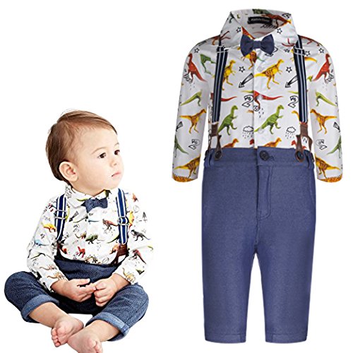 Baby Boys Clothing Set 4 pcs Romper Overalls Tuxedo babies Clothes Suit Outfit
