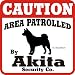 Dog Yard Sign "Caution Area Patrolled By Akita Security Company"