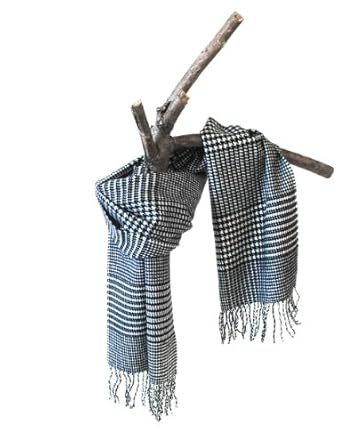 Mini Houndstooth Softer than cashmere 12 by 60 warm winter Plaid scarves for Men and Women