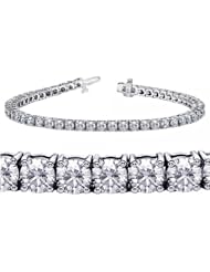 8.25 CT TW 4 Prong Round Diamond Tennis Bracelet in 14k White Gold (G-color/SI1-clarity)