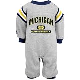Majestic Michigan Wolverines Infant Ash Football Coveralls