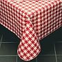 Classic Series Vinyl Tablecloth Check, Red/White 52'' x 52''