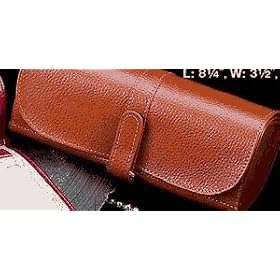 Designer Look BB531TAN Tan Leather Tarnish Proof Jewelry Roll