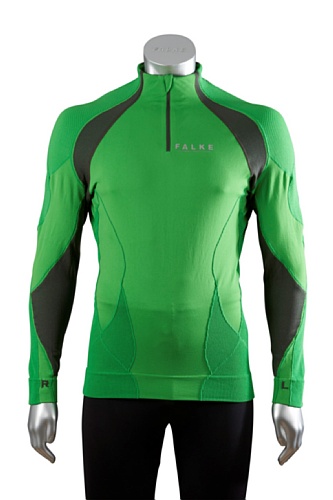 FALKE Herren Running-Pullover Mika, vivid green-dark rock, M, 36550