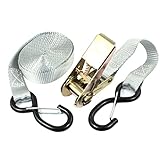 uxcell　荷締め作業　荷物固定　荷崩れ防止　ラチェット式ベルト　5M 16フィートグレーのバインドS字状　金属製のフックカーゴ