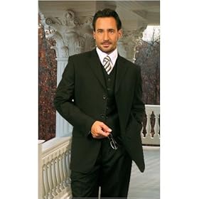 MENS NICE 3PC 3 BUTTON SOLID COLOR MENS SUIT WITH A VEST BY: TESSORI UOMO. SUPER 150'S EXTRA FINE ITALIAN WOOL SUIT; This item in 8 Colors Solid Black / Navy blue / Charcoal Gray / Carmel / Light gray / Dark Tan / Light Tan / Olive Green / Brown
