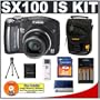 Canon PowerShot SX100IS 8MP Digital Camera with 10x Optical Image Stabilized Zoom (Black) + Transcend 2GB SecureDigital Memory Card + USB Card Reader + NiMH Rapid Charger & High-Capacity Rechargeable Batteries + Padded Camera Case