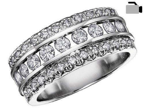 Diamond Wedding Anniversary Vintage Ring 3/4 Carat (ctw) in 14K White Gold