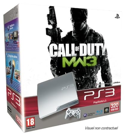 Console PS3 320 Go argent + Manette PS3 Dual Shock 3 - argent + Call of Duty Modern Warfare 3