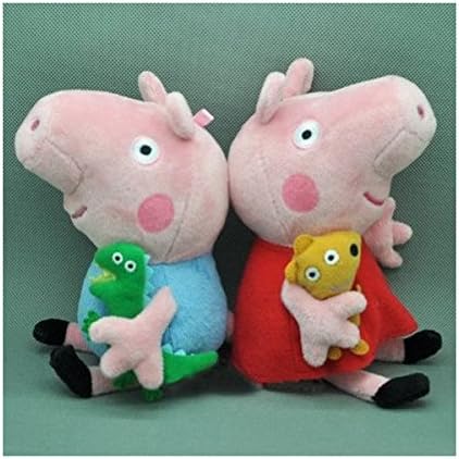 2pcs Peppa Pig Plush Doll Stuffed Toy Peppa & GEORGE 8' For Kids Gift
