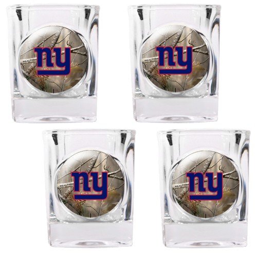 NFL New York Giants Open Field Four Piece Square Shot Glass Set