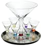 Circle Glassware Bejeweled 8-Piece Martini Set