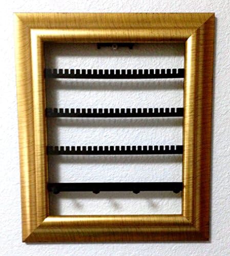 The Jewelry Frame. Decorative Jewelry Organizer in a Picture Frame! Artfully Display Earrings, Bracelets, &amp; Necklaces on Your Wall! (8" x 10", Gold)