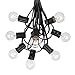 25 Foot G30 Outdoor Patio String Lights with 25 Clear Globe Bulbs – UL Listed - Indoor Outdoor String Lights – Market Bistro Café Hanging String Lights – C7/E12 Base - Black Wire