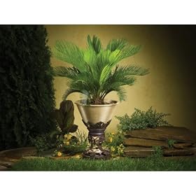 Kichler Lighting 15413TZT Vintage Park Lighted Urn Planter 12-Volt Specialty Light, Textured Tannery Bronze with Tea Dust Finished Ceramic Pot
