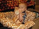 MyFancyCover Leopard Velour Cream Baby Shopping Cart & High Chair Cover