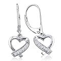 $29.99 - Diamond Heart Dangle Leverback Earrings set in Sterling 
Silver .08ct tw