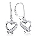 Diamond Heart Dangle Leverback Earrings set in title=