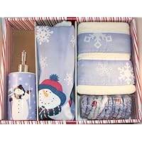 Let it Snow Shower Curtain Set w/ hooks, lotion pump and 2 hand towels