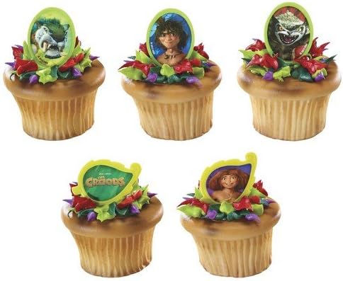 The Croods Eep, Guy and Creatures Cupcake Rings - 12 Ct