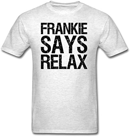 Men Casual Short Sleeve T-Shirts Frankie Says Relax Printed T Shirt Gray Xxx-large