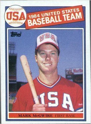 1985 Topps Mark McGwire Baseball Rookie Card In Protective Display Case