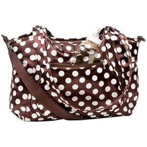 Kids Line Satin City Dot Carryall Diaper Bag Chocolate