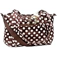 Kids Line Satin City Dot Carryall Diaper Bag, Chocolate