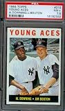1964 Topps Baseball Card #219 Young Aces Jim Bouton Al Downing New York Yankees PSA 7.5