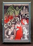 ID CREDIT CARD HOLDER OR CIGARETTE CASE: COCAINE RETRO SATAN POSTER BY PENNY SILVER