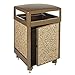 Rubbermaid Commercial Aspen Trash Can with Side Door, 38 Gallon, Brown with Desert Brown Stone, FGR38SD201PL