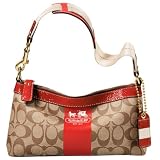 AUTHENTIC COACH HERITAGE STRIPE DEMI 11562 (Khaki/Geranium)