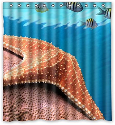 Wenglee Starfish Waterproof Fabric Bathroom Shower Curtain 66" x 72",about 167cm x 183cm