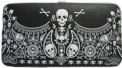 Bandana Skull Black and White Rockabilly Frame Clutch