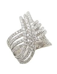 14k White Gold  2.8ctw Diamond Cocktail Ring LR192 Size 7