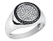 Men's Black and White Diamond Ring 1/2 Carat (ctw) in White Gold