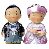 Japanese dolls, bride and groom figurines, handmade gift